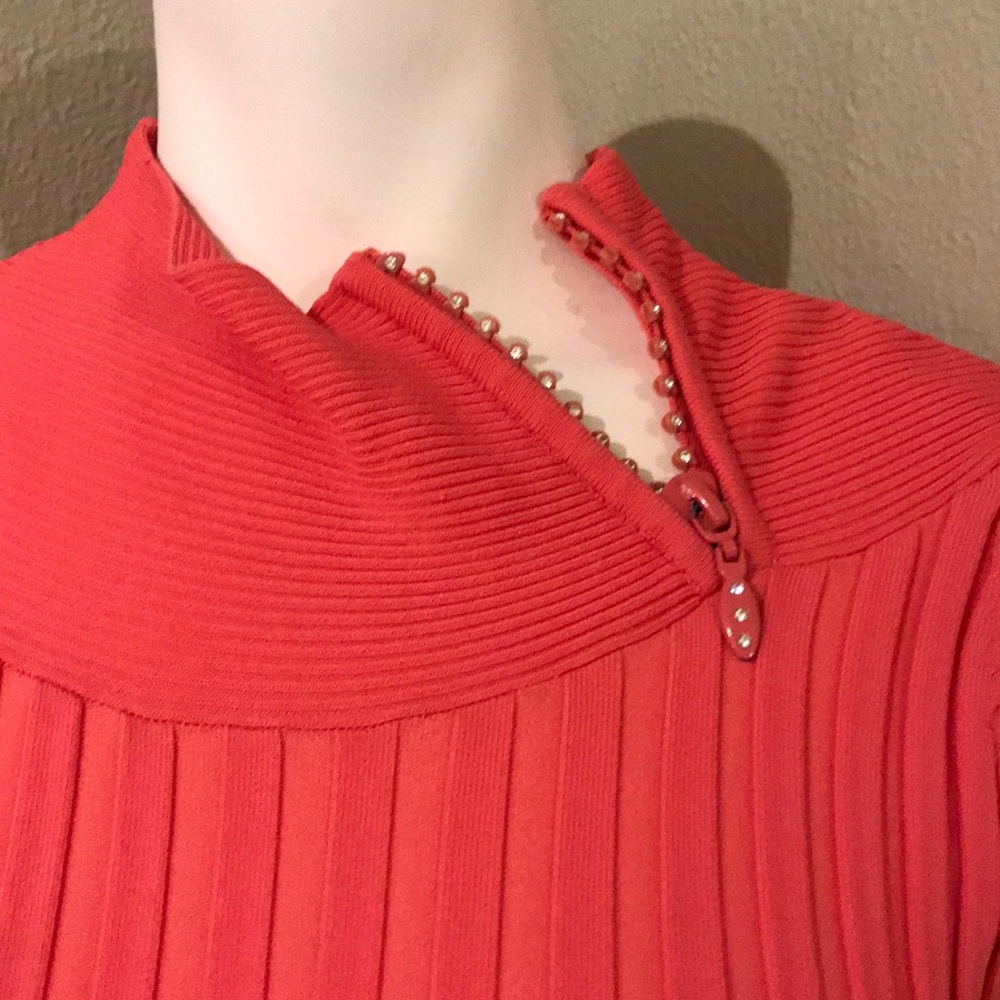 Coral top with just the right amount of bling!
